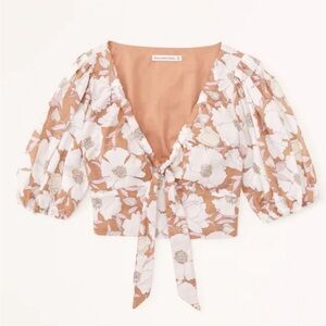 Abercrombie Floral Puff Sleeve Top